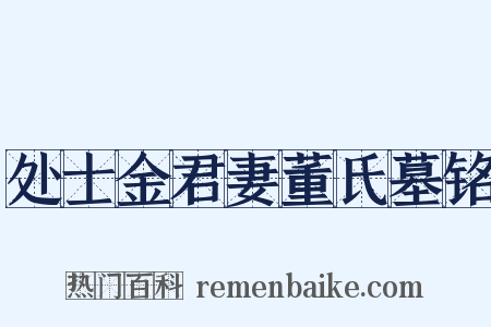 处士金君妻董氏墓铭是什么意思的图片